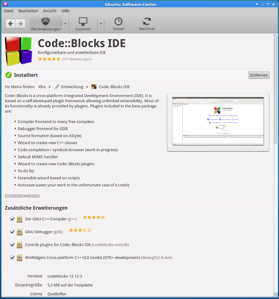 Codeblocks installieren